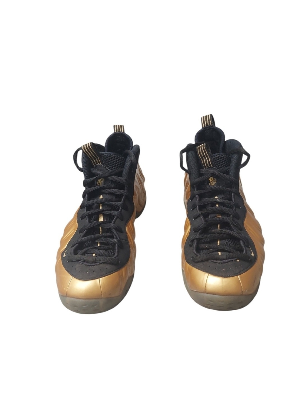 Nike Men's Metallic Gold and Black Foamposite Athletic Sneakers